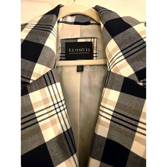 Eloquii Womens Plus Size 16 Blazer Plaid Fully Lined One Button Career - Picture 5 of 5